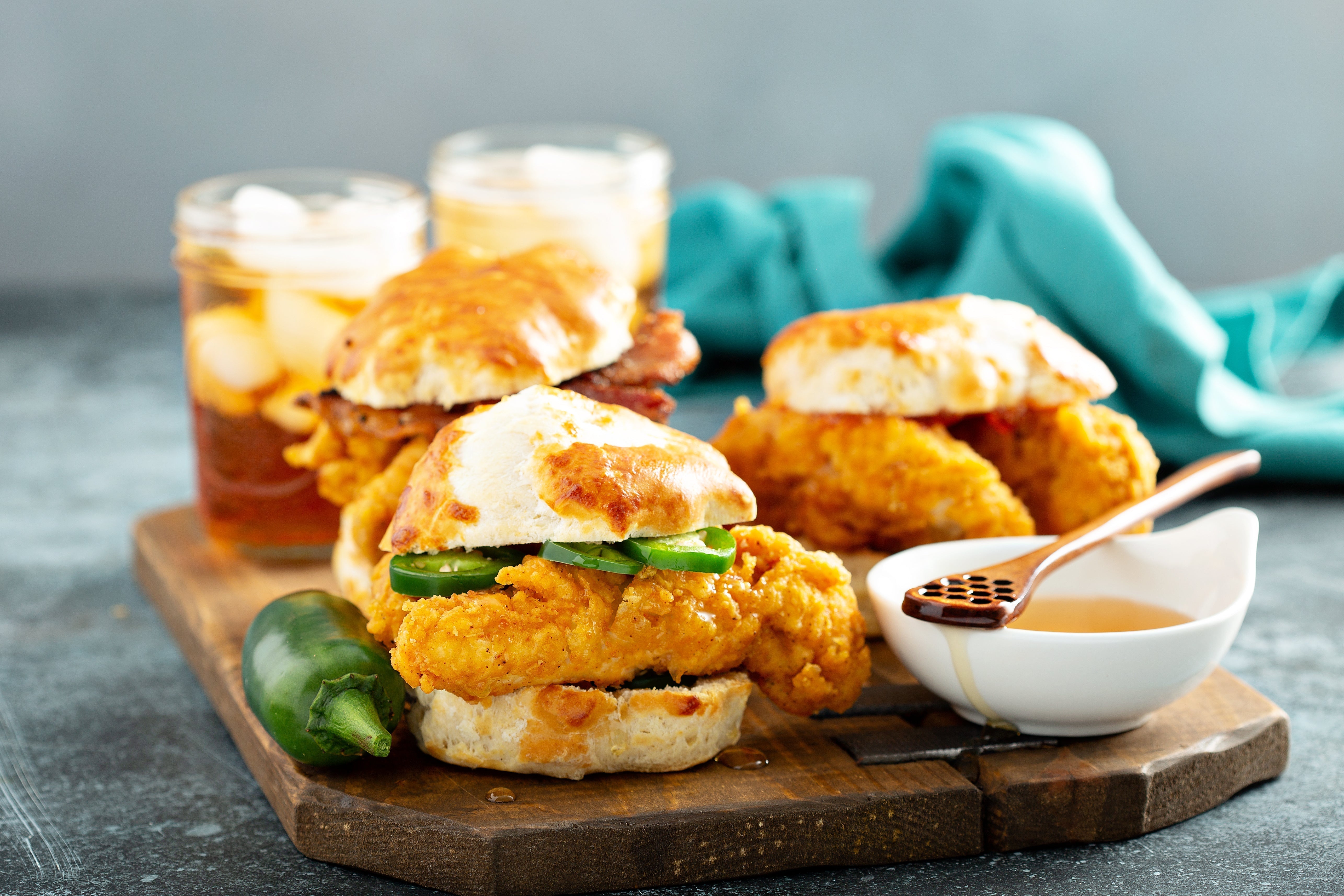 Buttermilk Fried Alligator Biscuit Sandwiches
