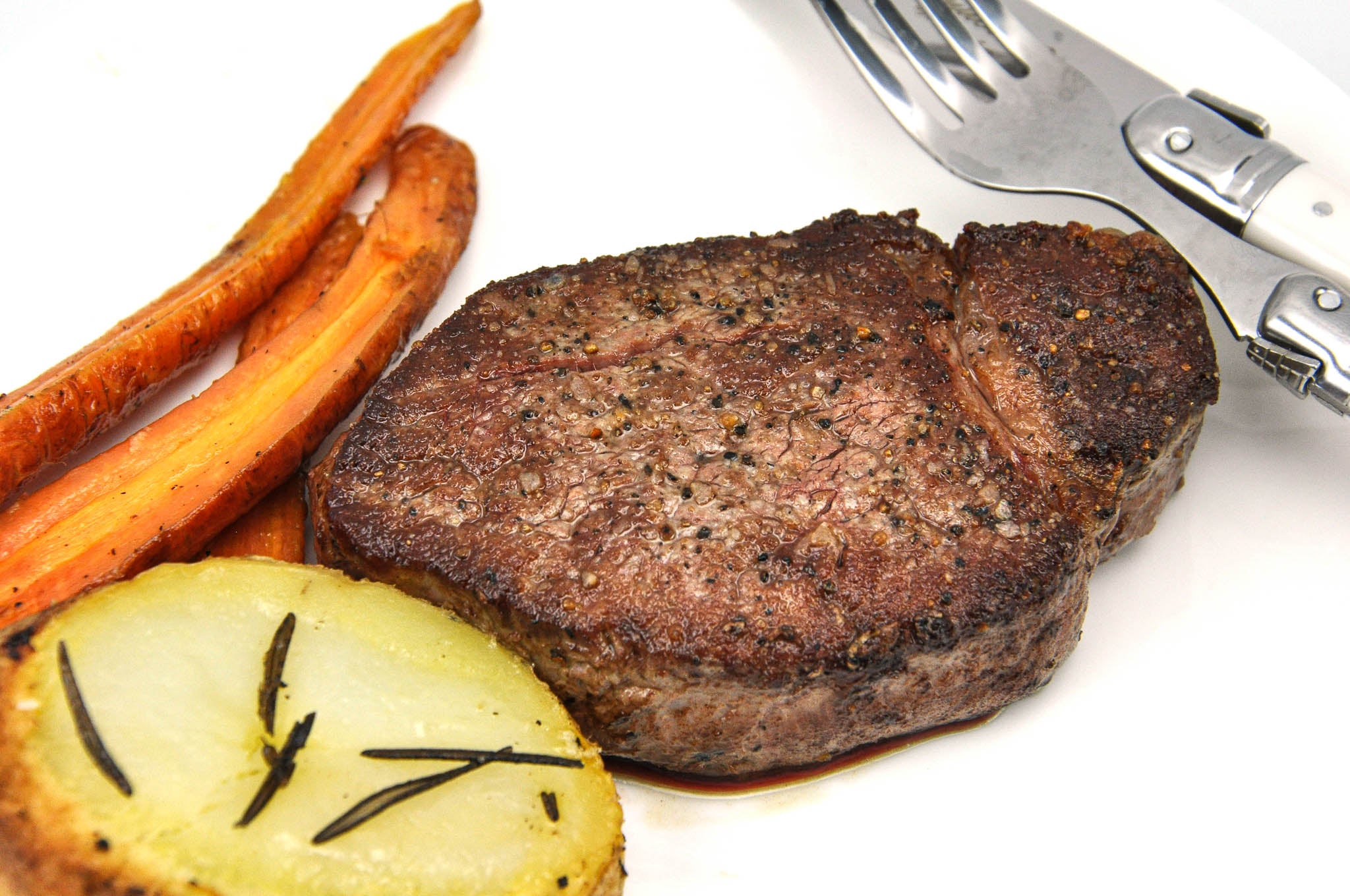 local angus beef filet mignon cooked