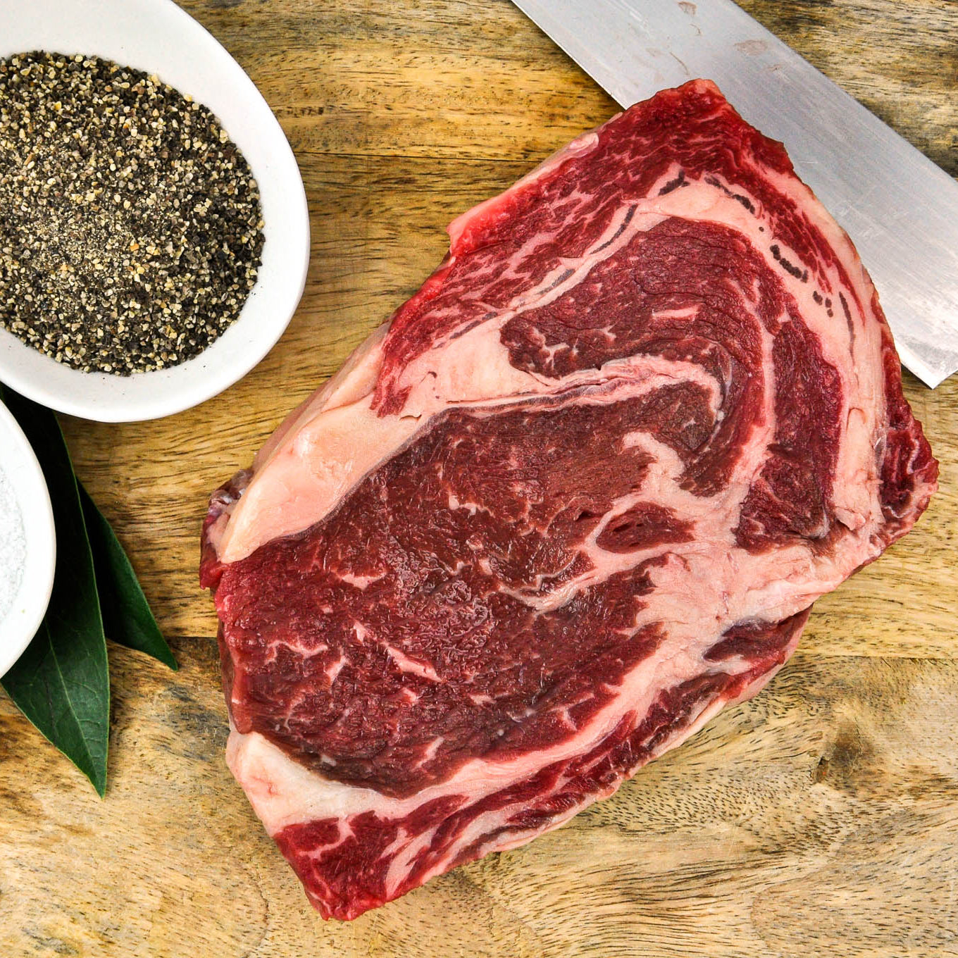 local angus beef ribeye steak raw