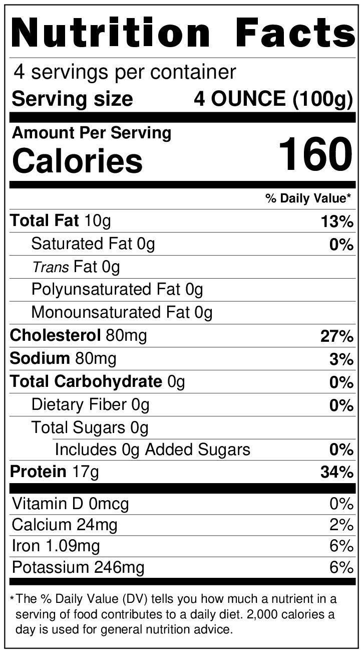 NUTRITIONAL LABEL FOR 1 LB TURKEY GROUND
