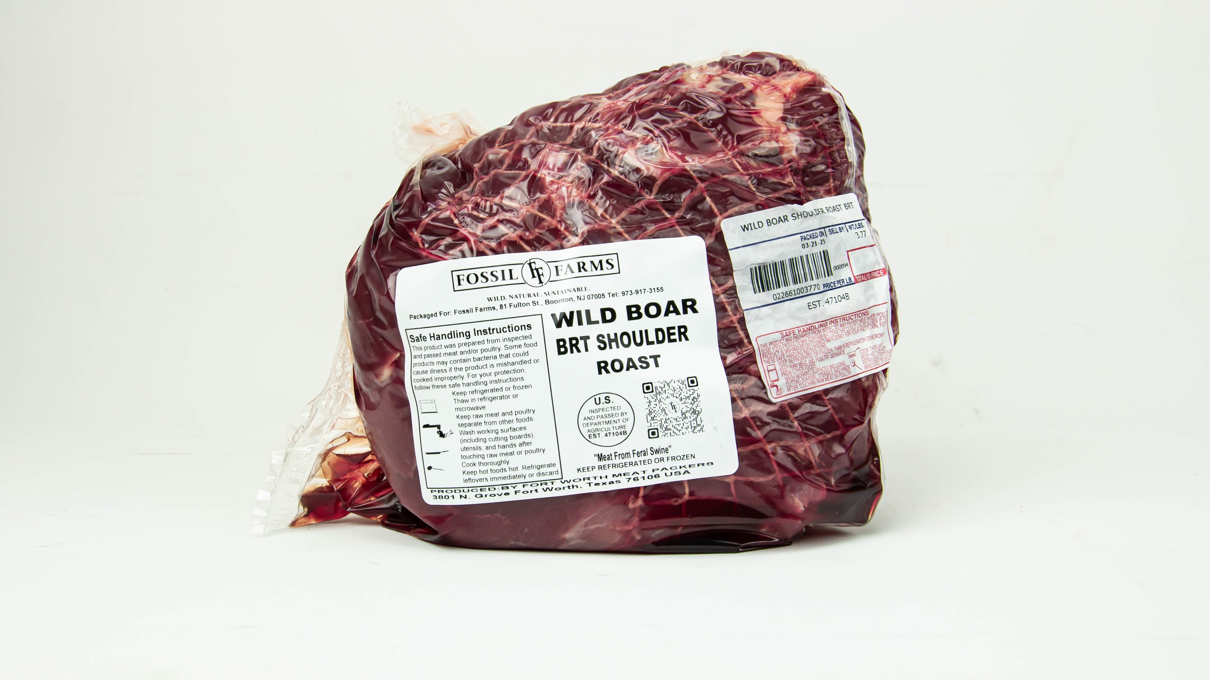 Wild Boar Shoulder Roast Packaged