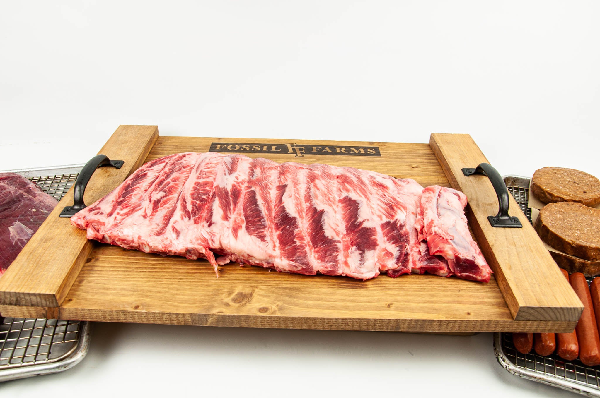 Wild Boar St Louis Ribs Raw on Cutting Board