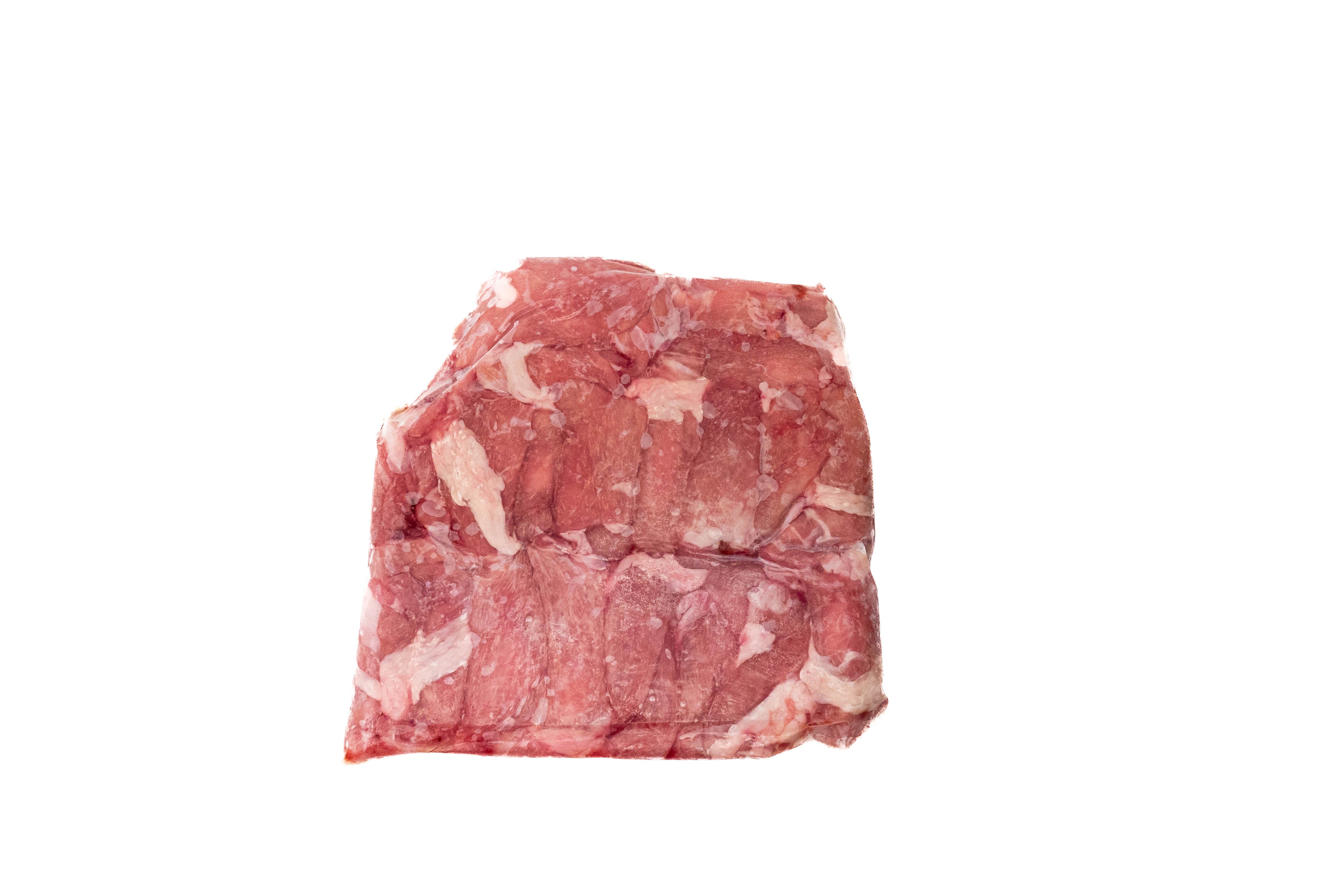 Packaged raw Rabbit loins on a white background