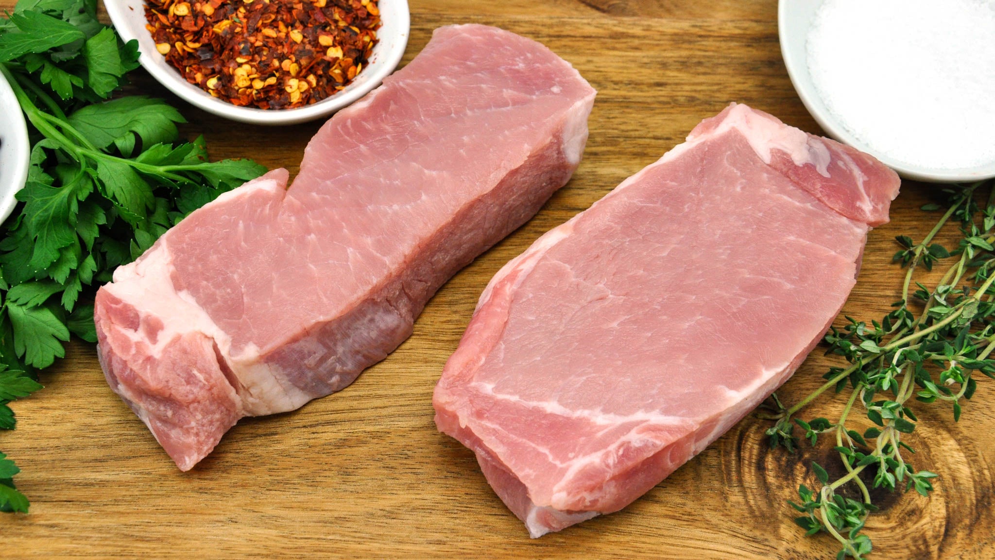 Duroc Pork Boneless Chops Raw