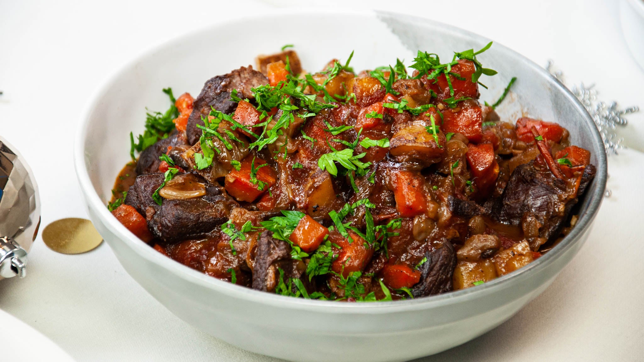 Elk Stew Meat Cooked