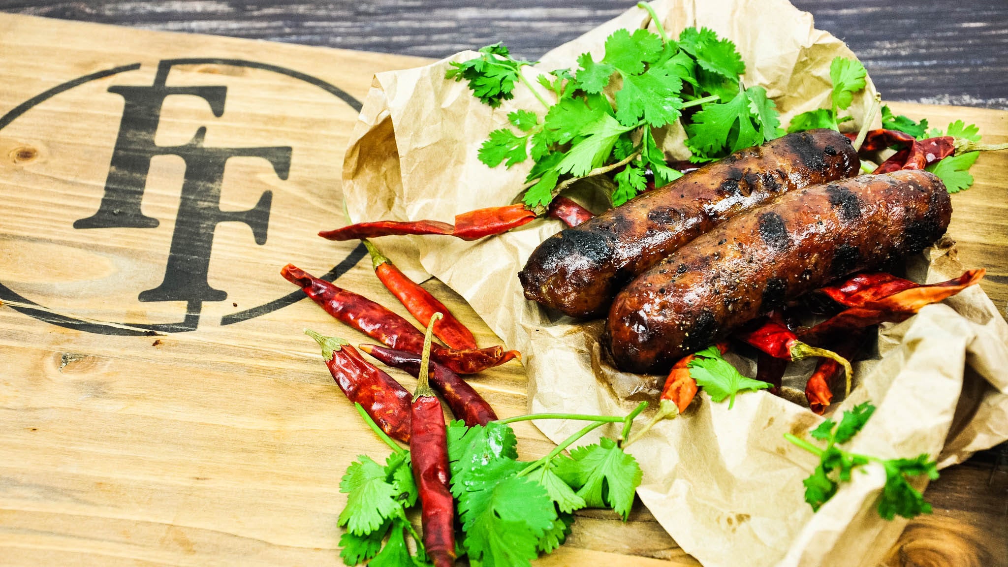 Bison Sausage with Chipotle Chilies Grilled