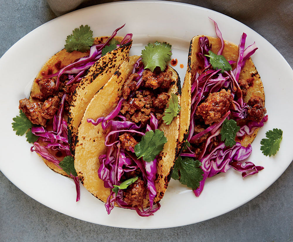 Pumpkin Tacos with Bison Chipotle Sausage