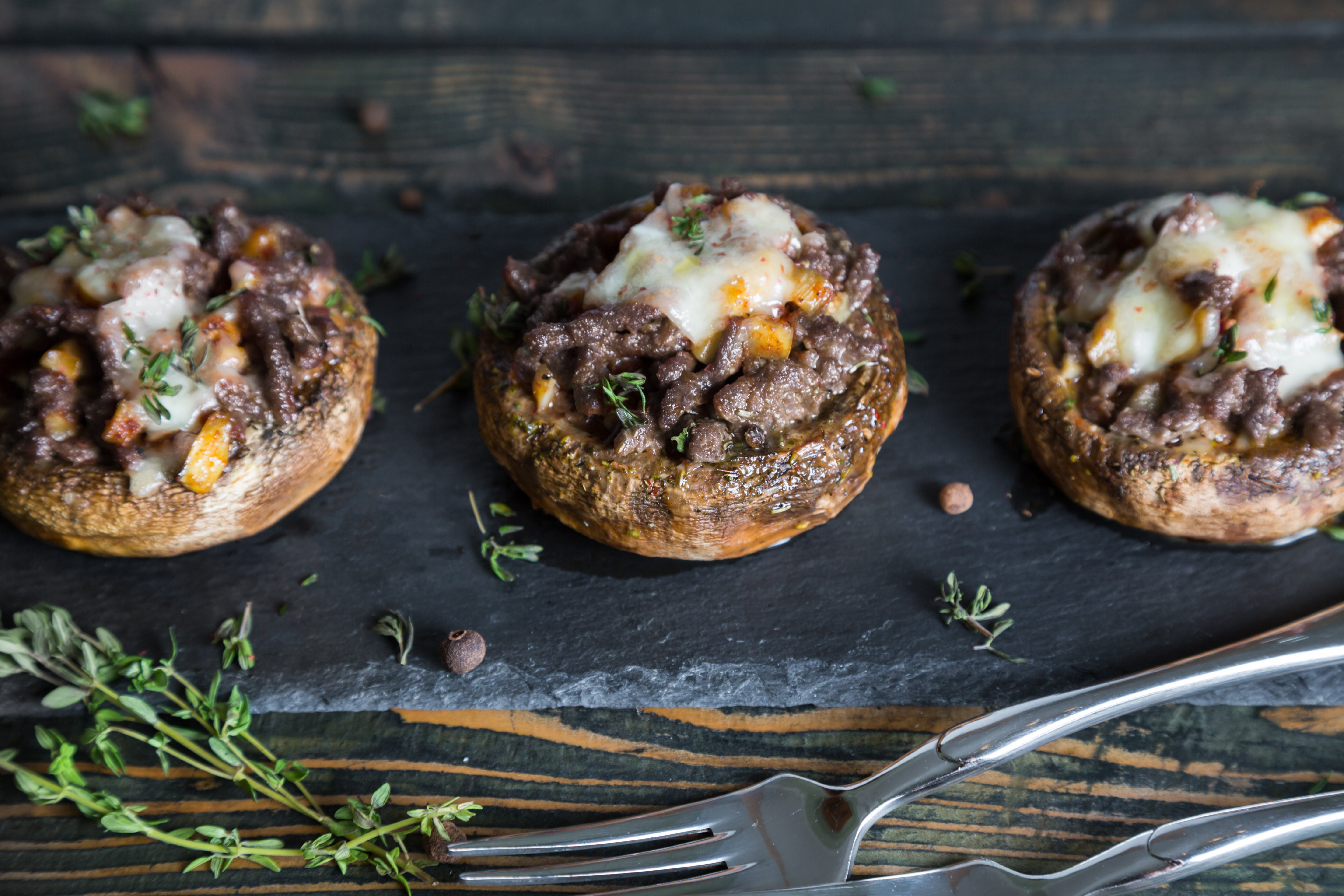 Elk Stuffed Mushrooms