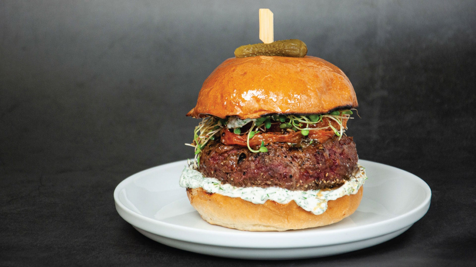 Ostrich Burgers with Tzatziki and Homemade Buns