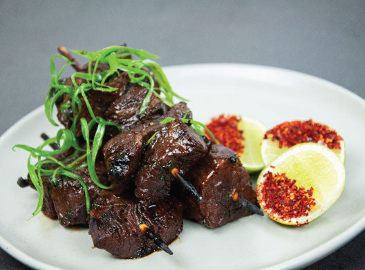 Thai Ostrich Steak Skewers