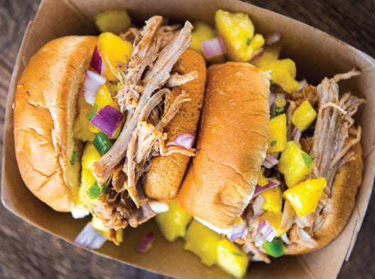 Jamaican Jerk Pulled Pork Butt with Grilled Pineapple & Harissa Mayo