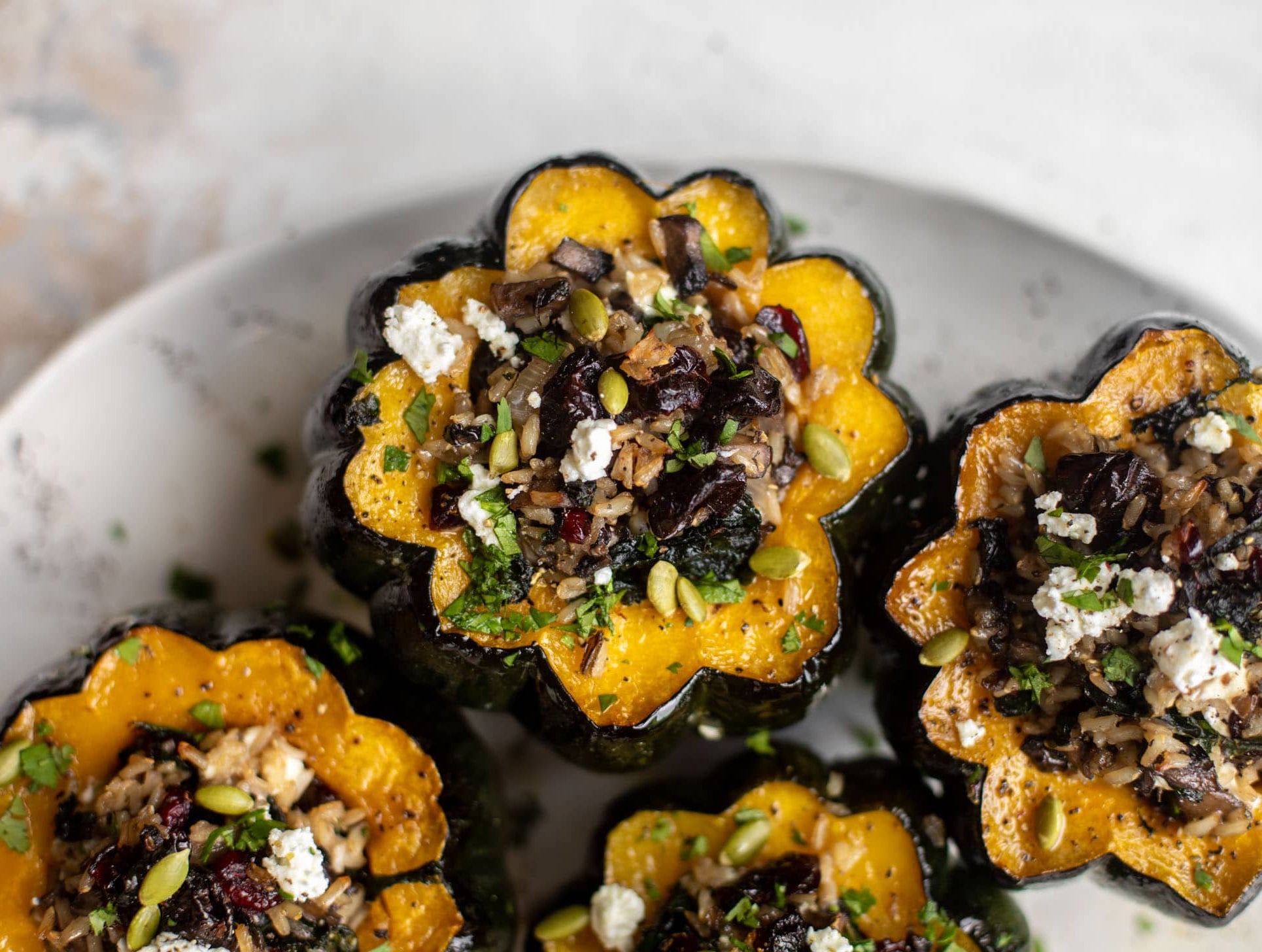 Ostrich Stuffed Acorn Squash
