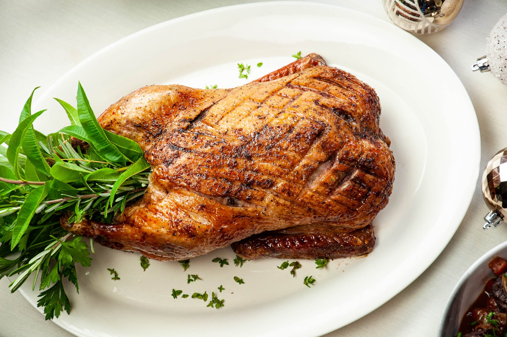Roasted Pekin Duck with Honey & Garlic Glaze