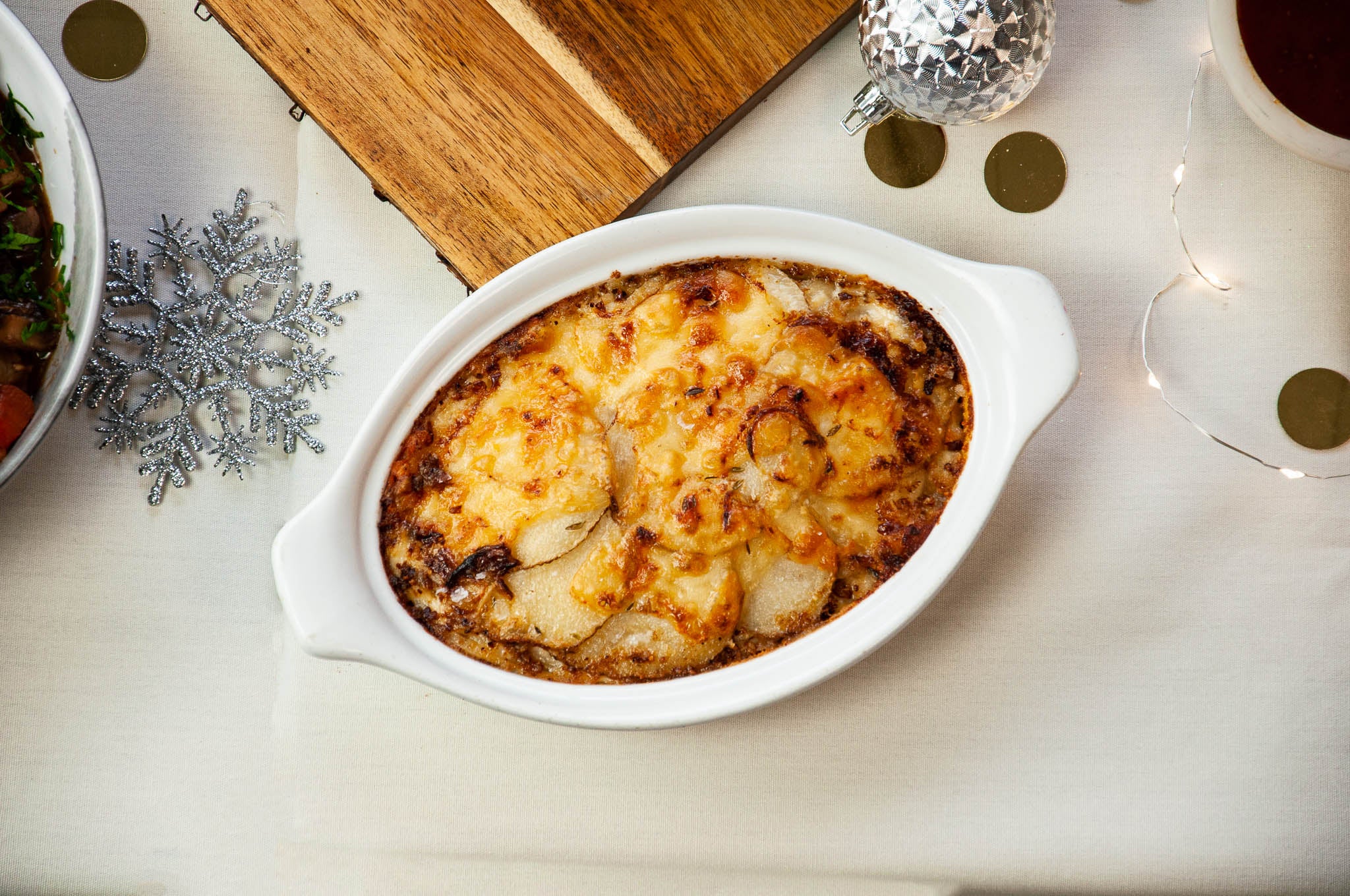 Potato Gratin with Bacon & Caramelized Onions