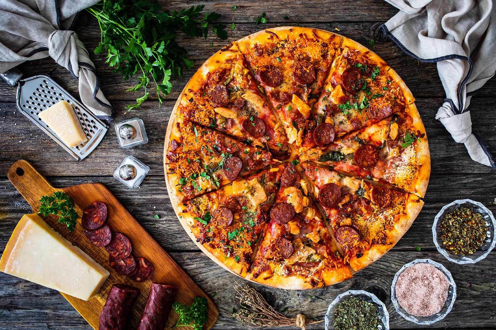 Venison Chorizo Salami Homemade Pizza