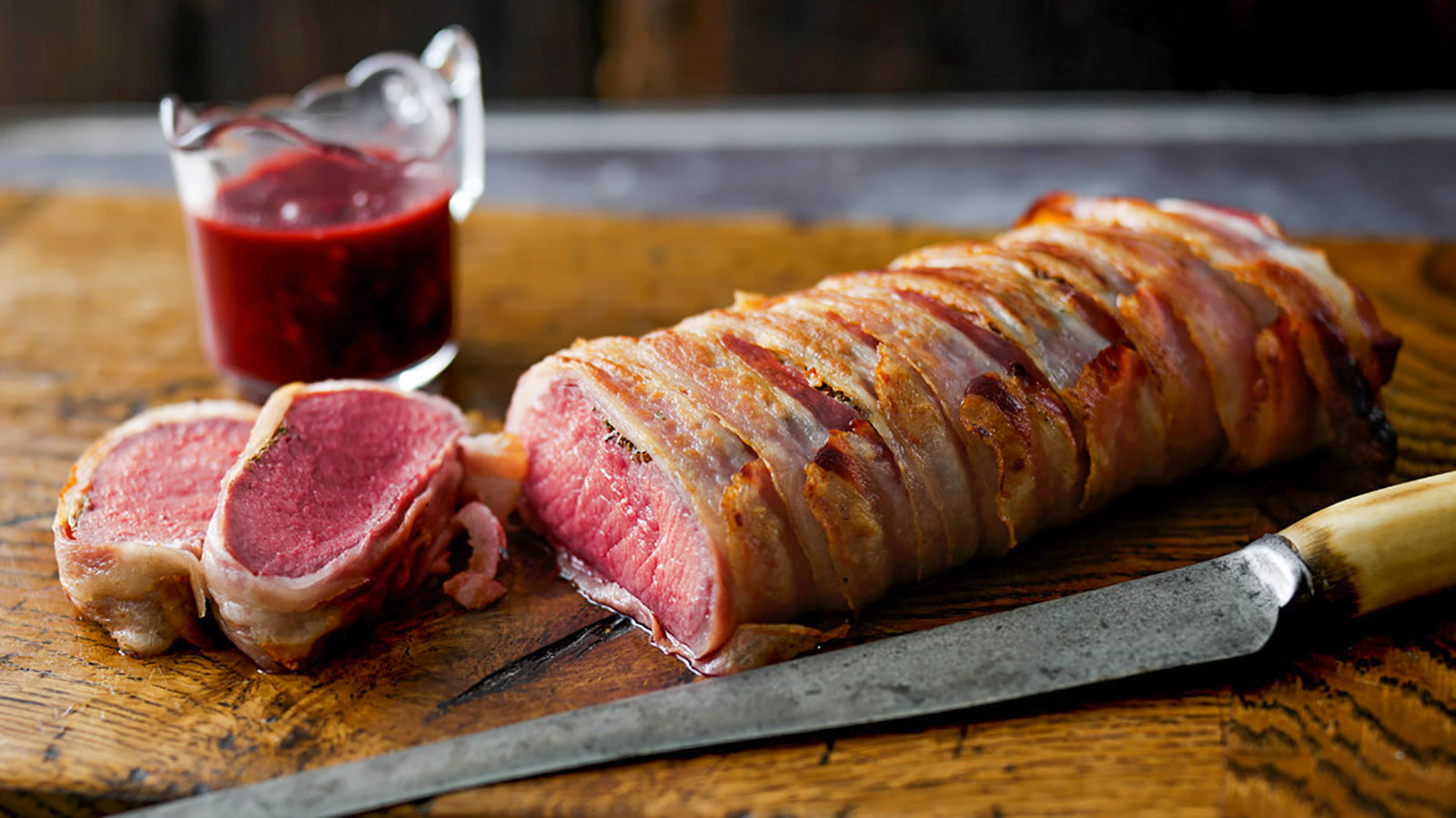 Venison Loin Filet Wrapped with Berkshire Bacon