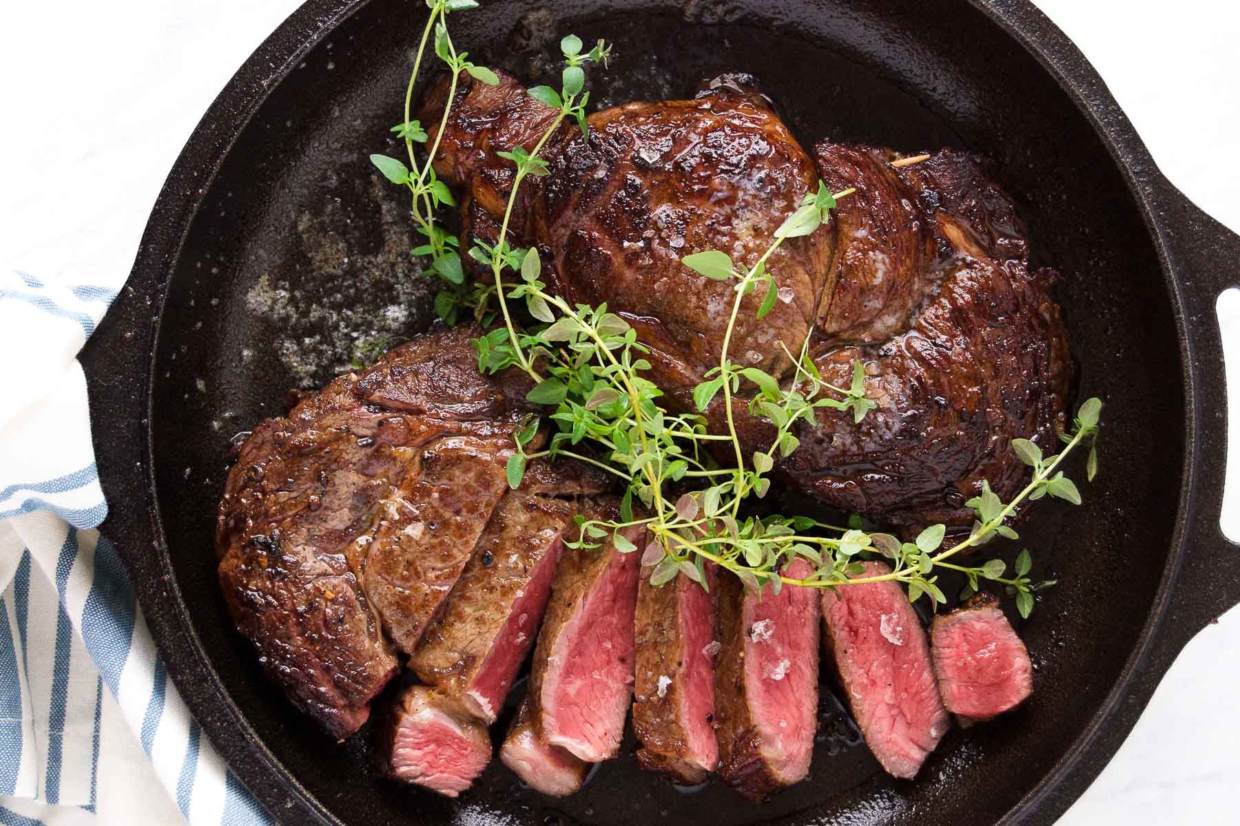 yak steaks marinated with herbs 