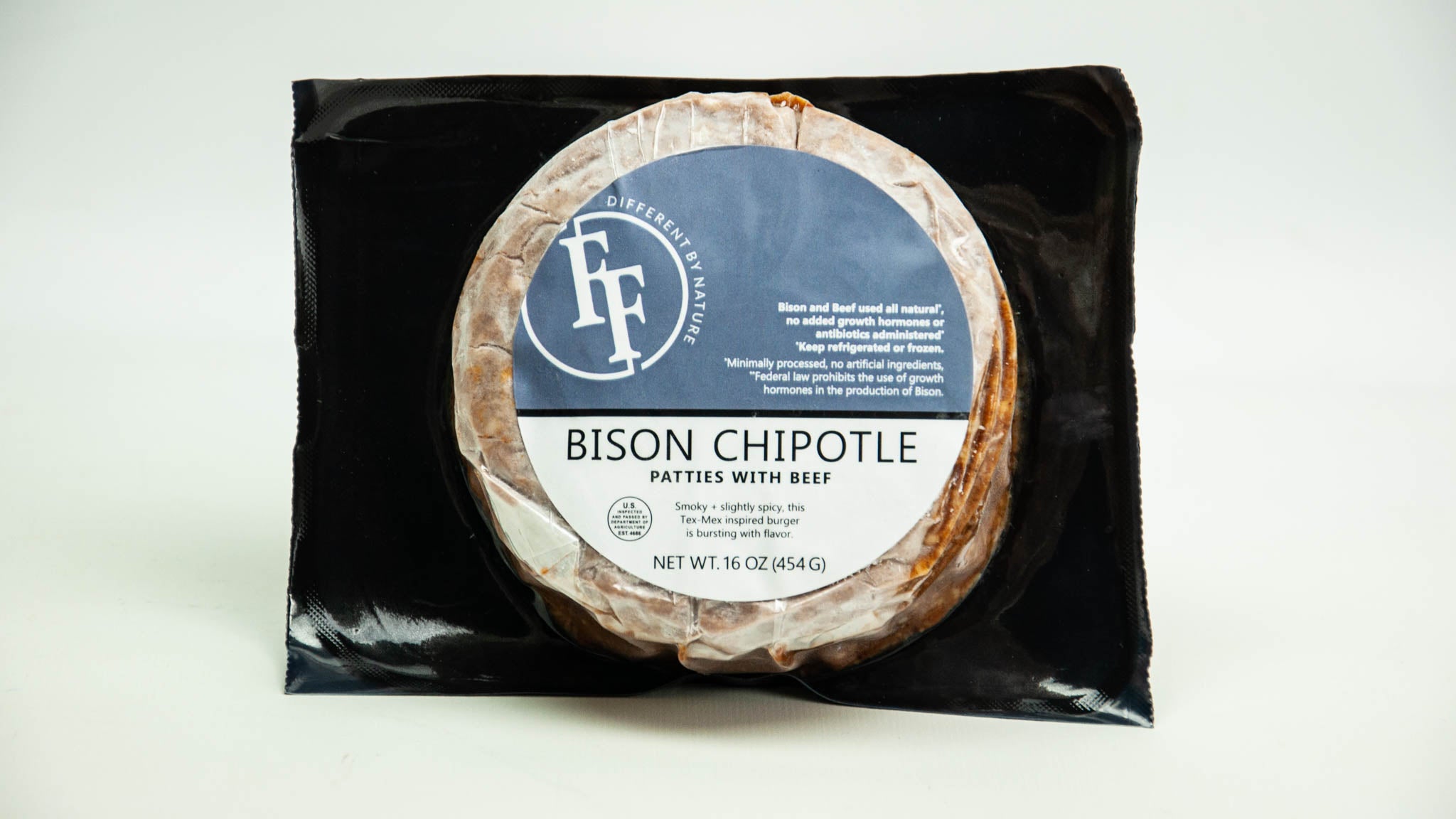 Bison Chipotle Burgers Packaged