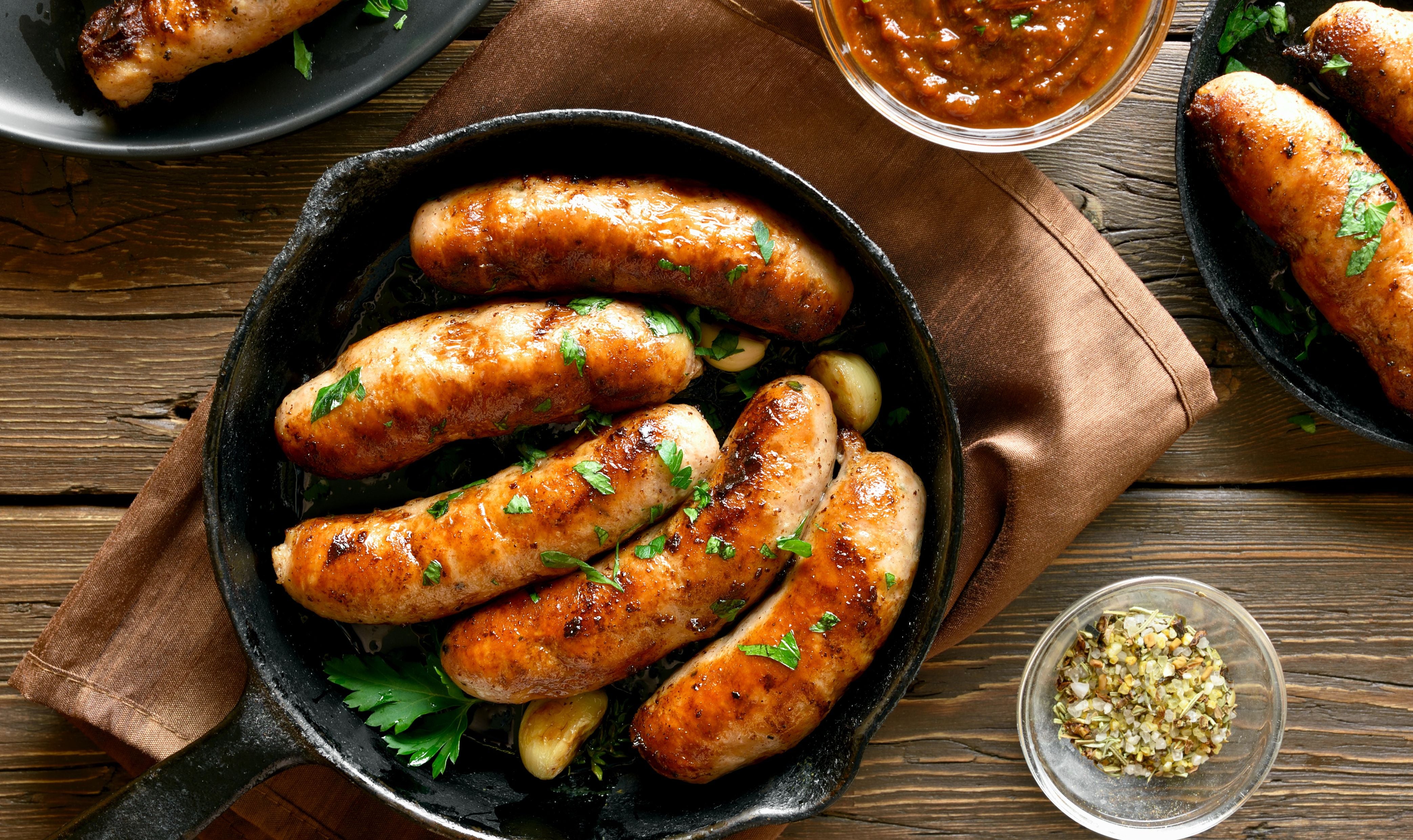 Duck Foie Gras Bratwurst Sausage Cooked