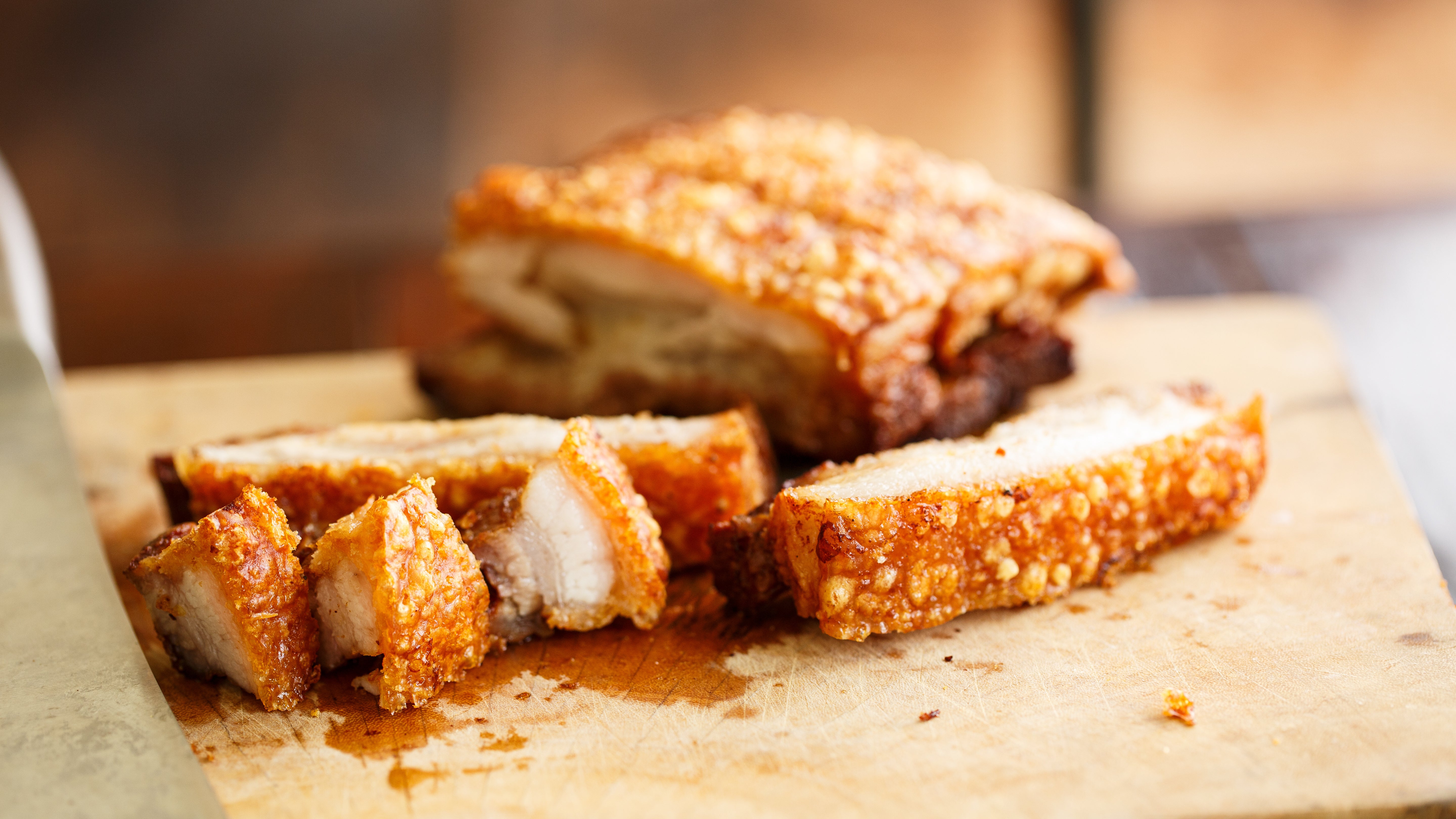 Duroc Pork Belly Skin On Cooked 