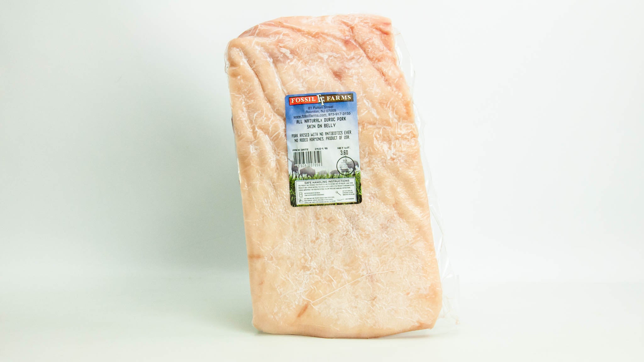 Duroc Pork Belly Skin On Packaged