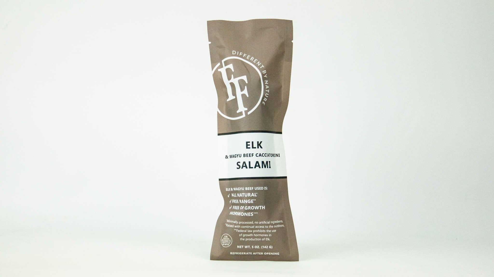 Elk Wagyu Beef Cacciatorini Salami Packaged