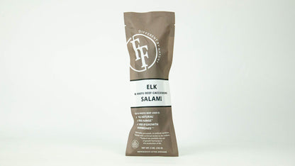 Elk Wagyu Beef Cacciatorini Salami Packaged