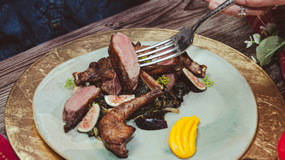 Pan Seared Squab Cooked Fossil Farms