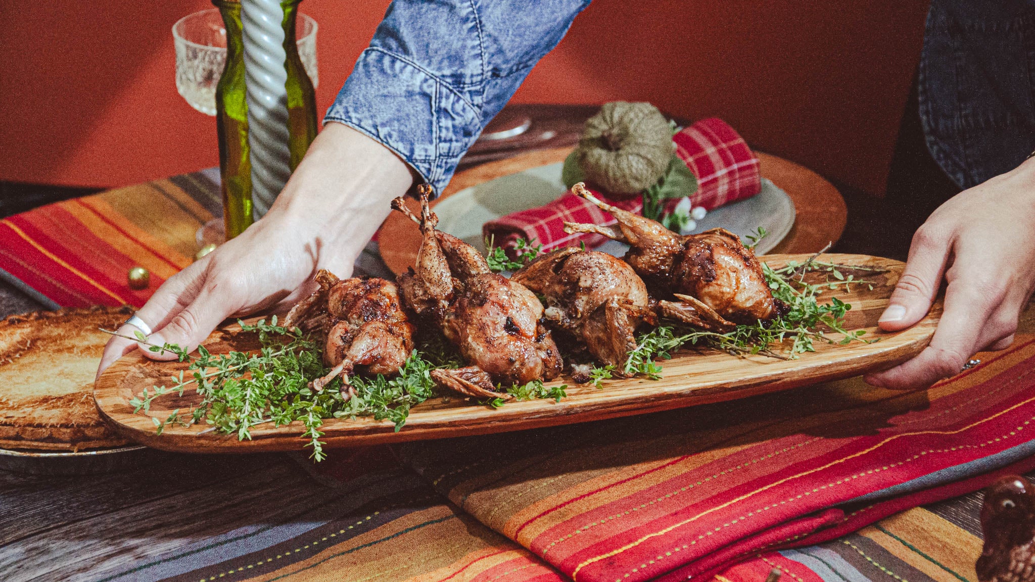 Stuffed Texas Quail Cooked 