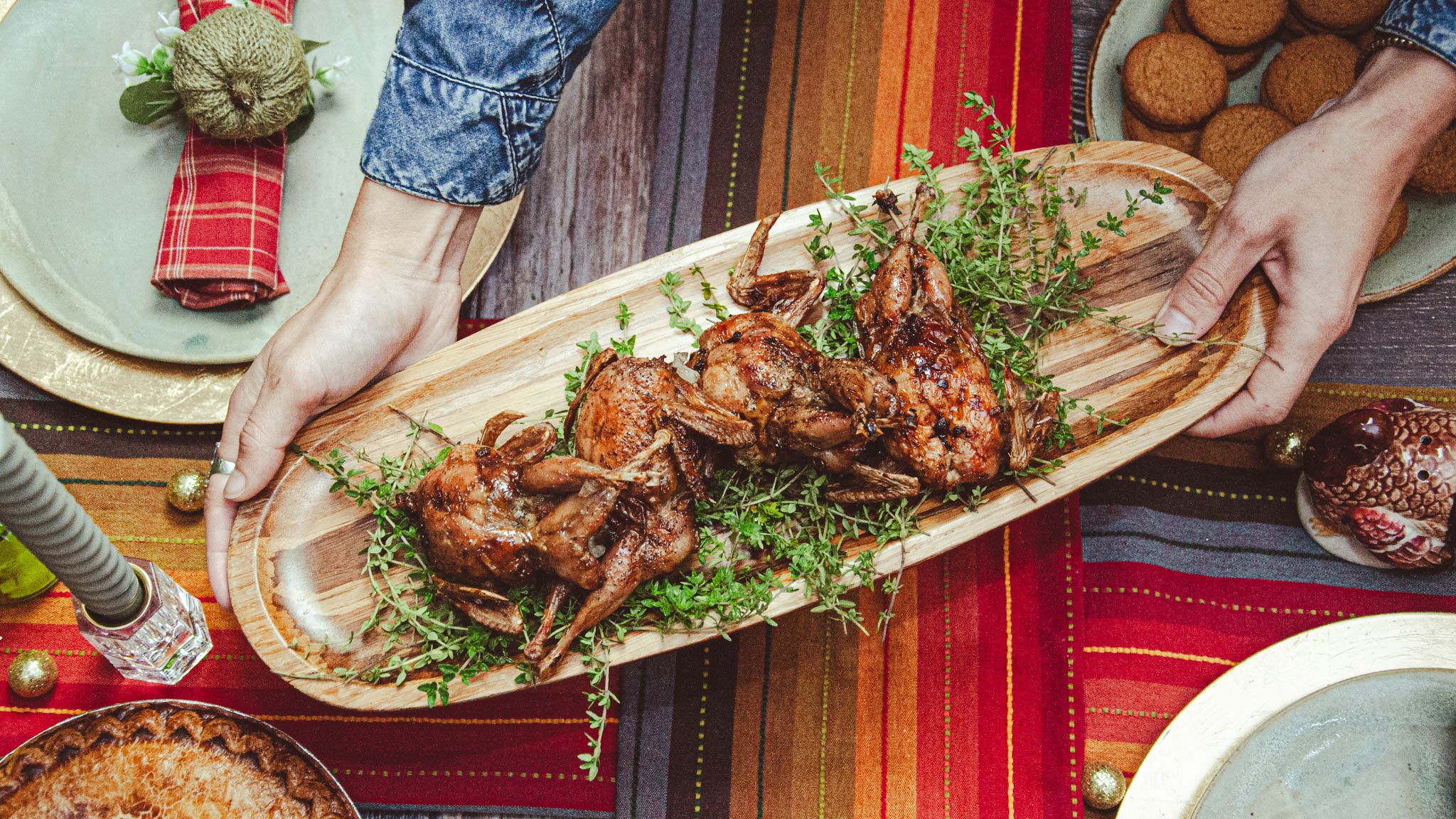 Stuffed Texas Quail Cooked