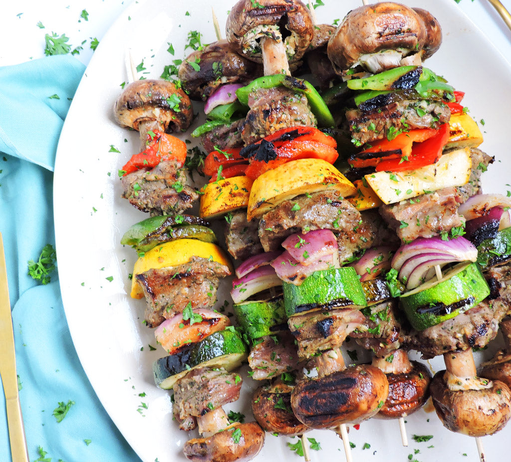 US Lamb Sirloin Steak Cooked Kebabs