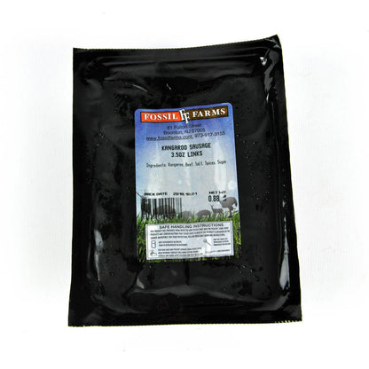 Black package with a label on a white background