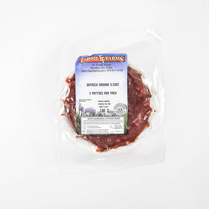 Packaged meat product with a label on a white background