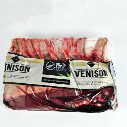 Packaged venison with Silver Fern Farms branding on a white background