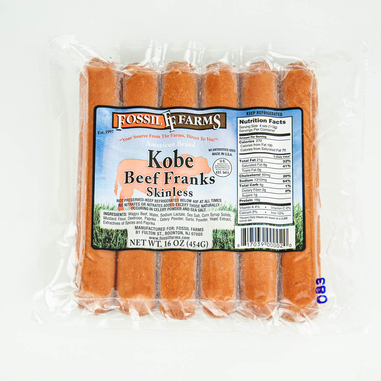 Wagyu Skinless Hot Dogs - Buy The Best Hot Dogs Online - Fossil Farms