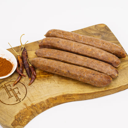 four chorizo sausages