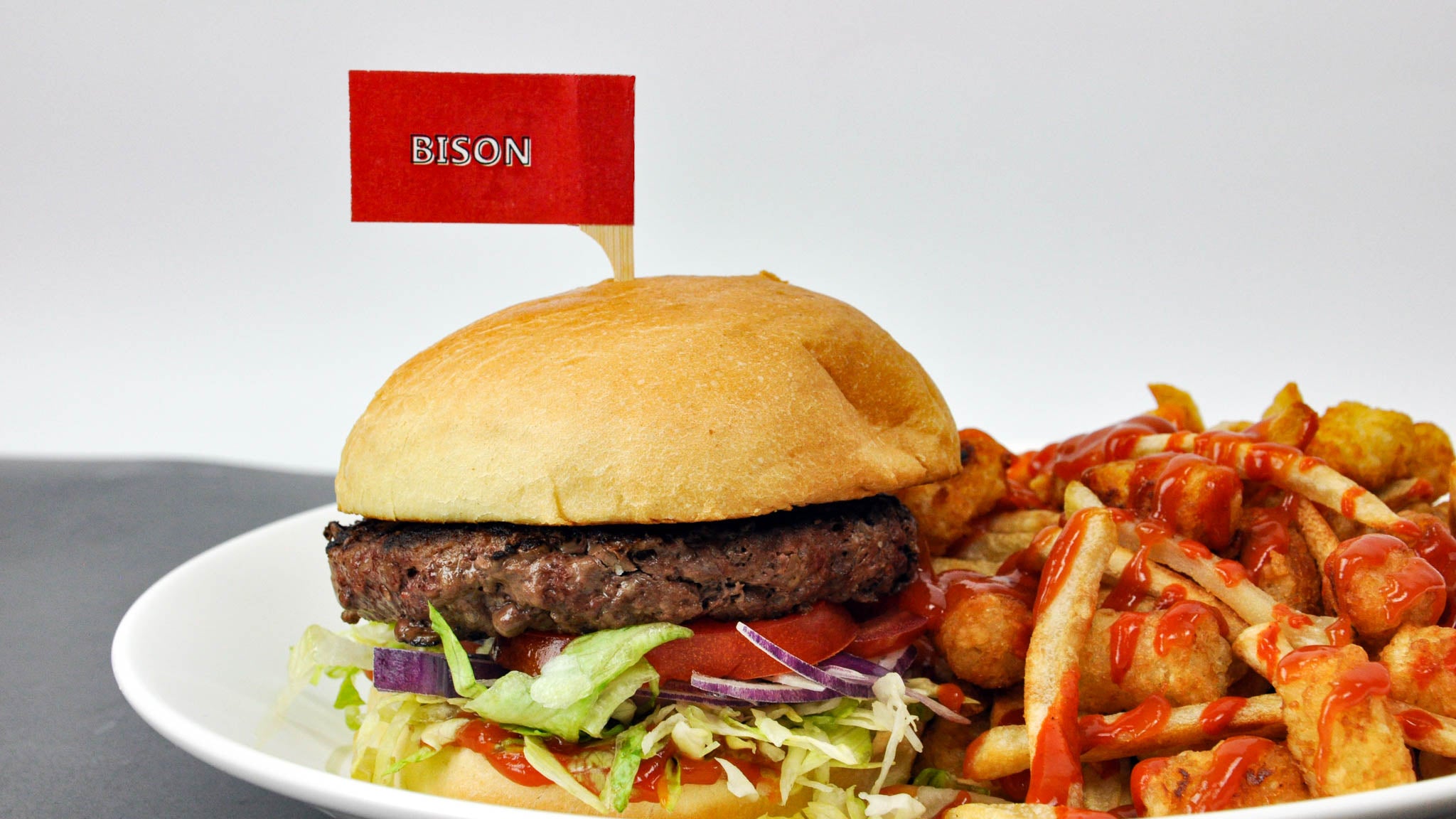 Bison Burger Cooked