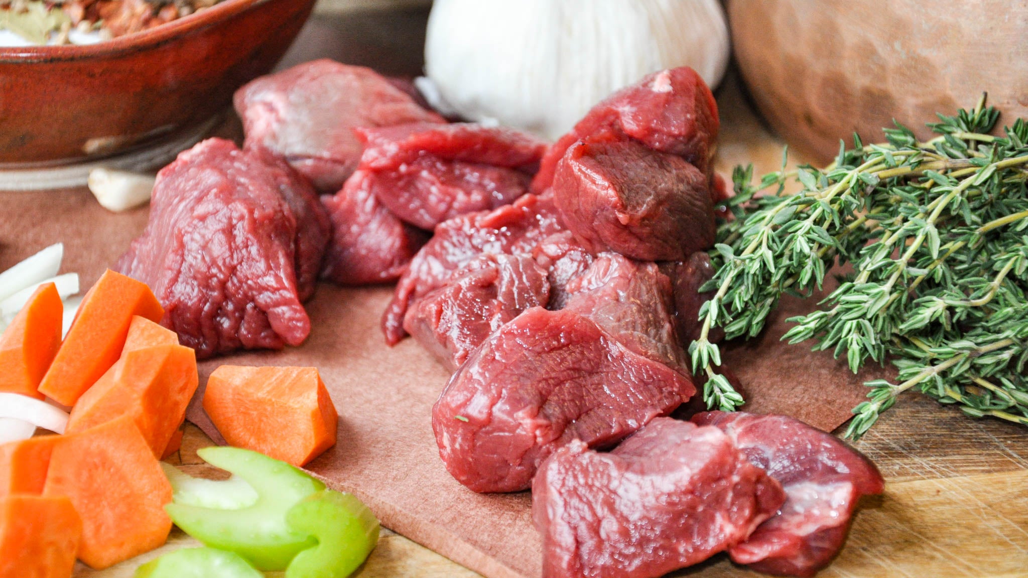 Bison Stew Meat Raw