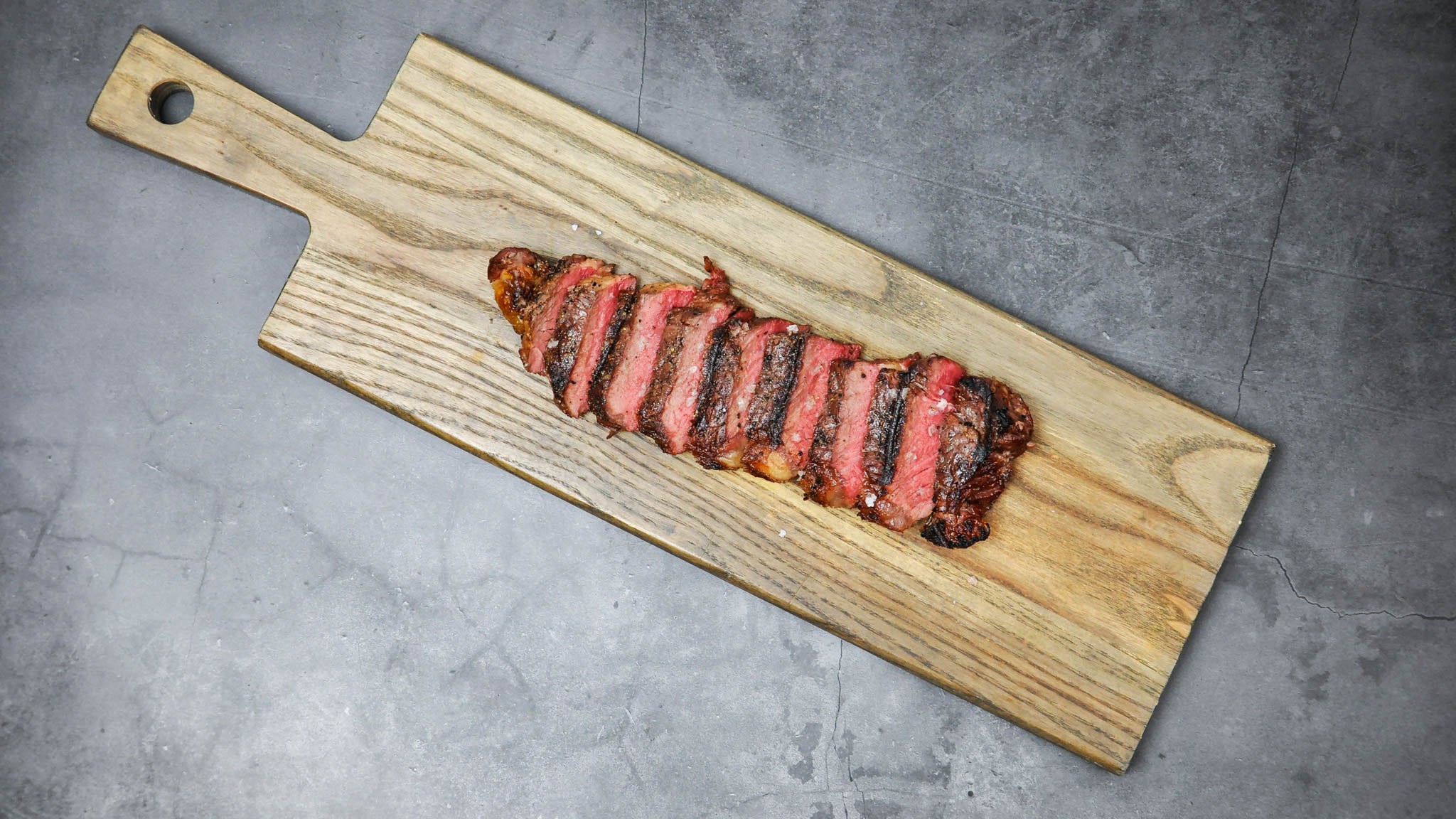 Bison Strip Steak Cooked