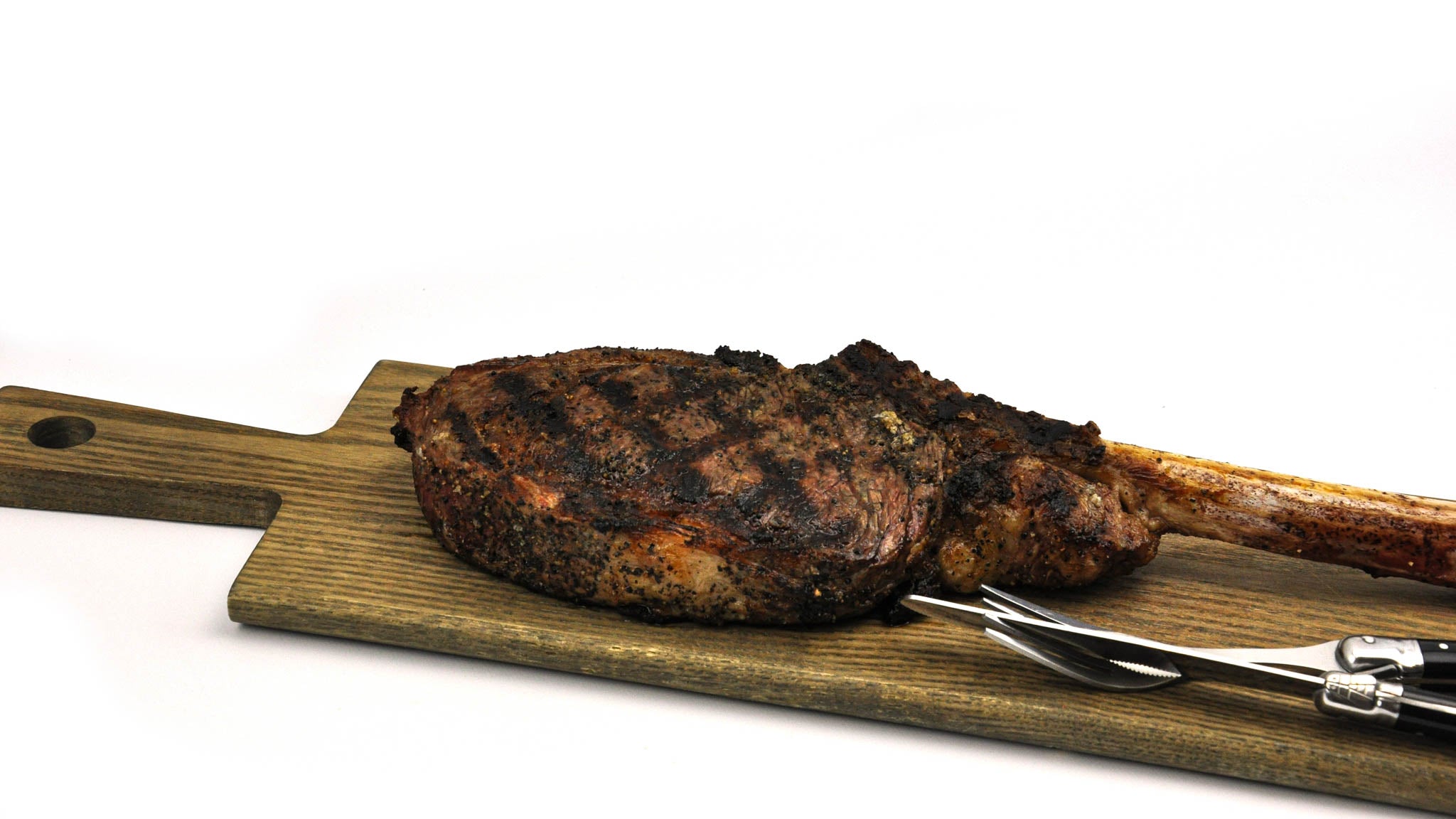 Bison Tomahawk Chop Cooked