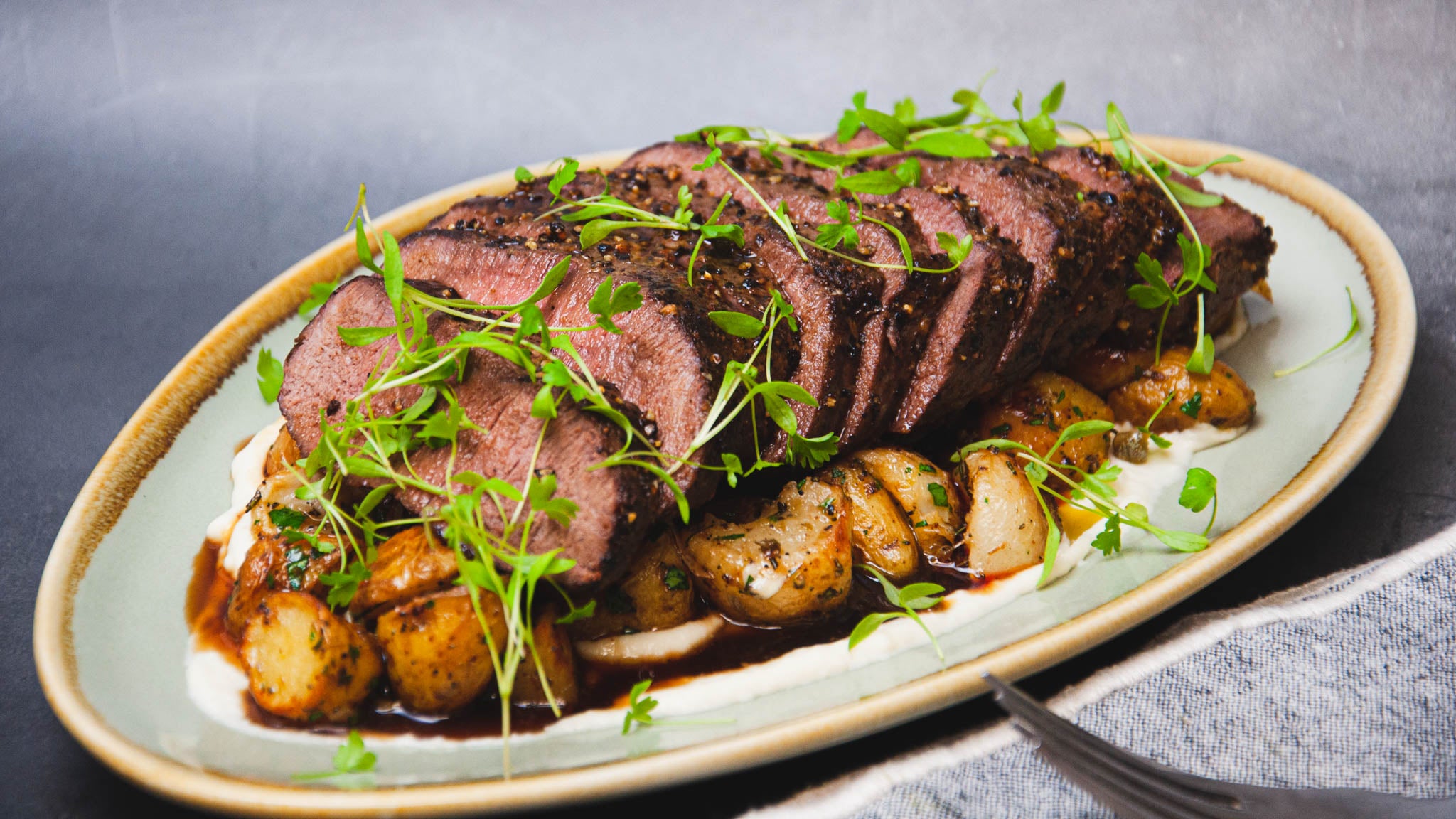 Elk NY Striploin Cooked