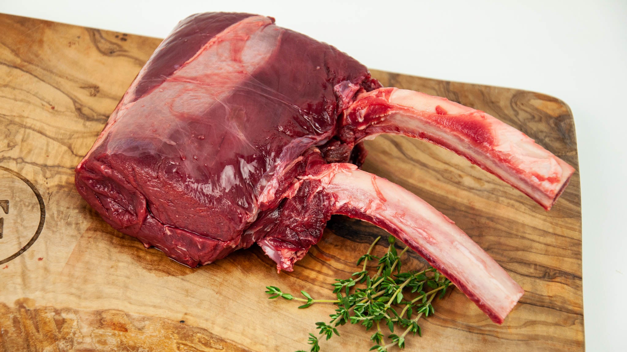 Elk Two Bone Rib Chops Raw Fossil Farms