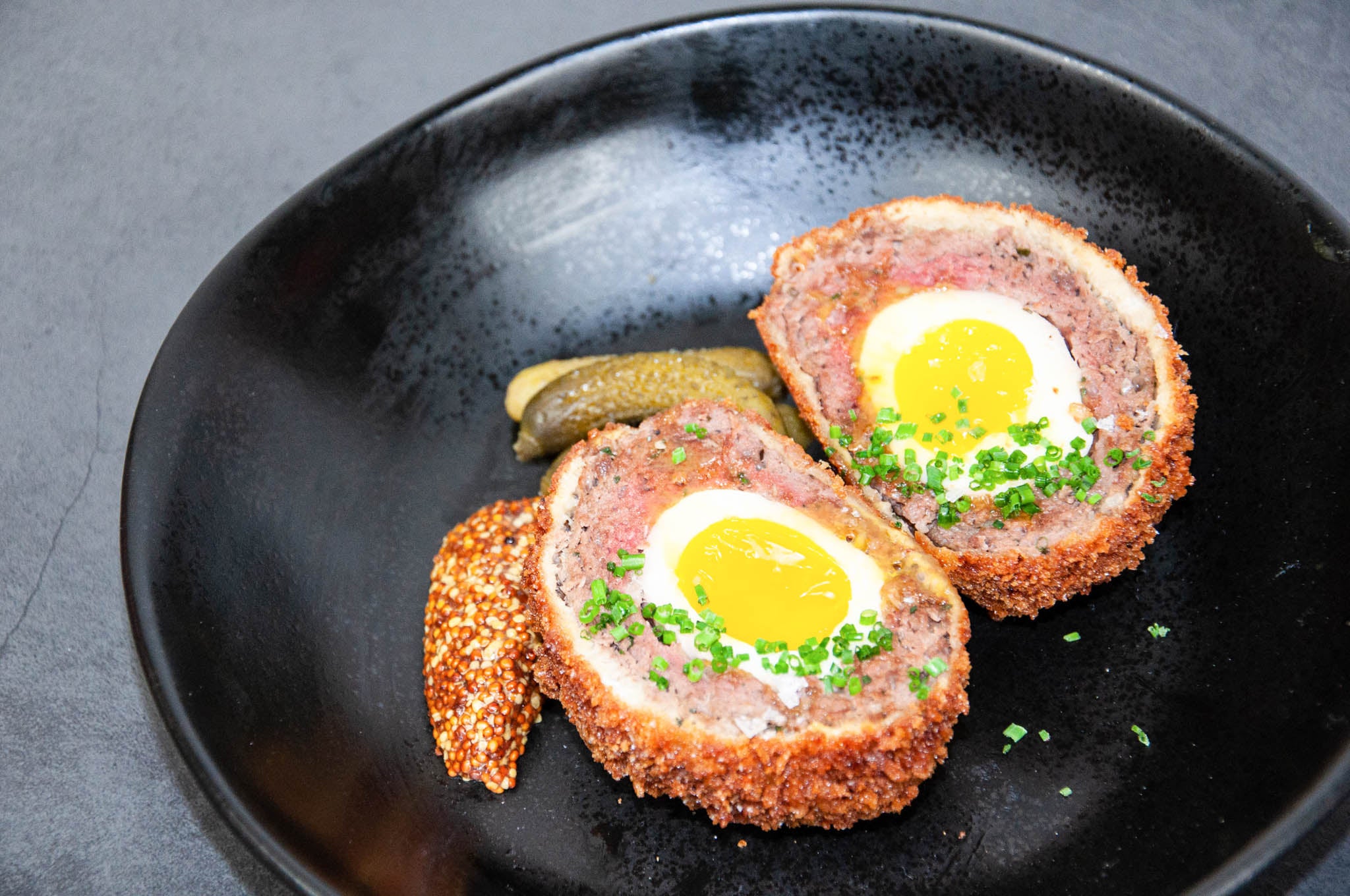 Ostrich Ground Scotch Egg Cooked