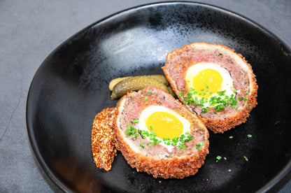 Ostrich Ground Scotch Egg Cooked