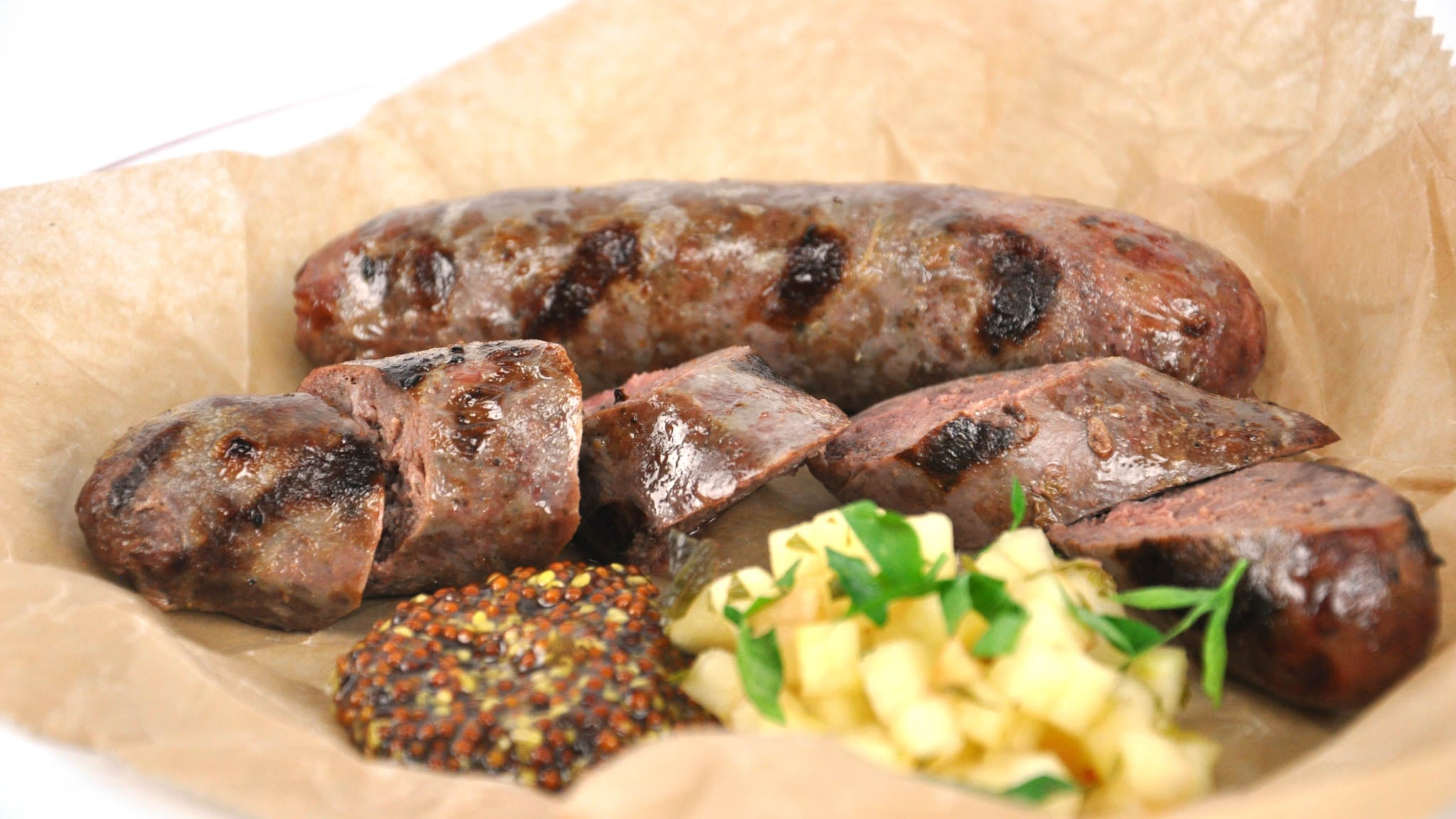 kangaroo sausage cooked