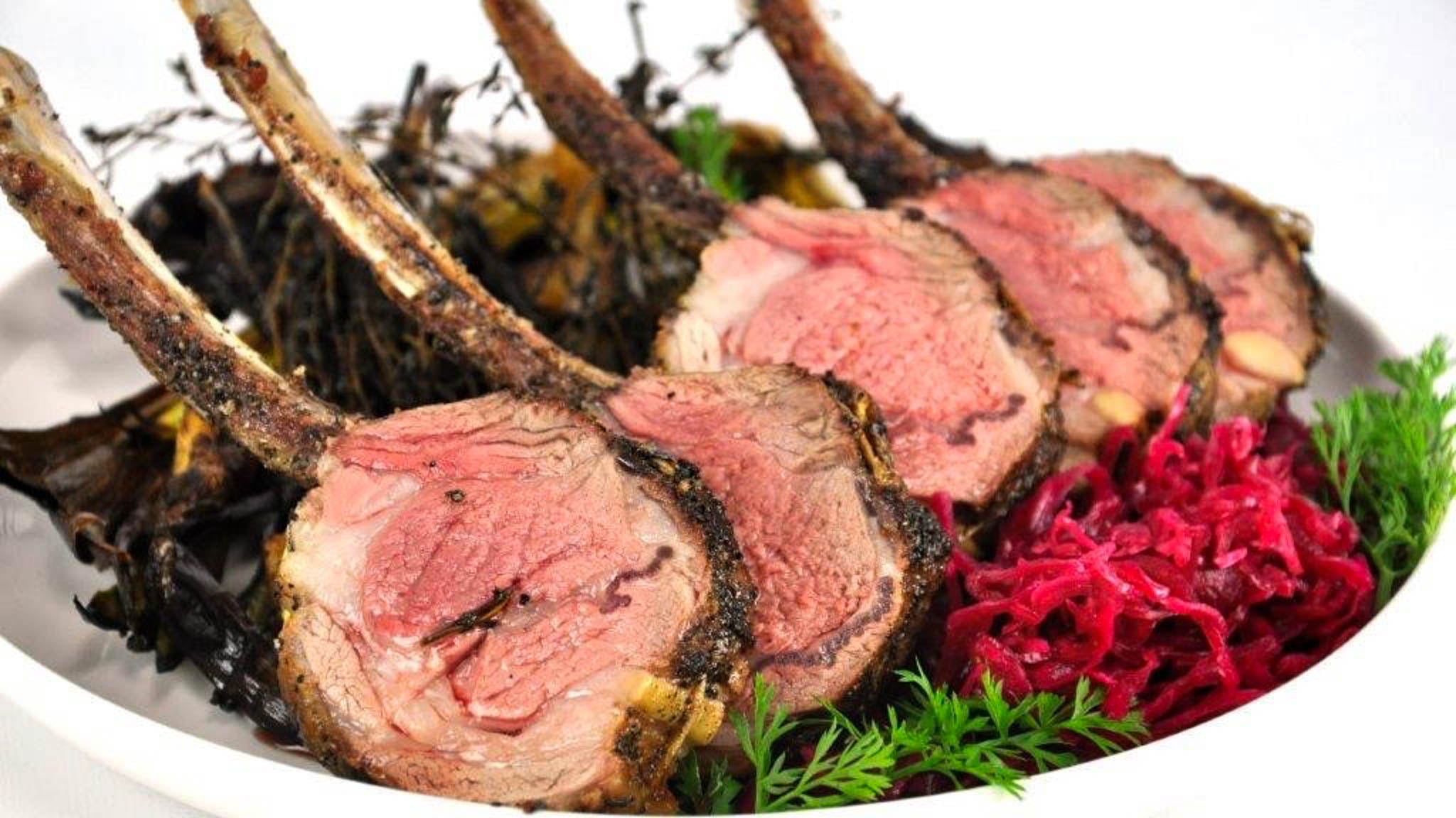 Kentucky Lamb Rib Rack Cooked