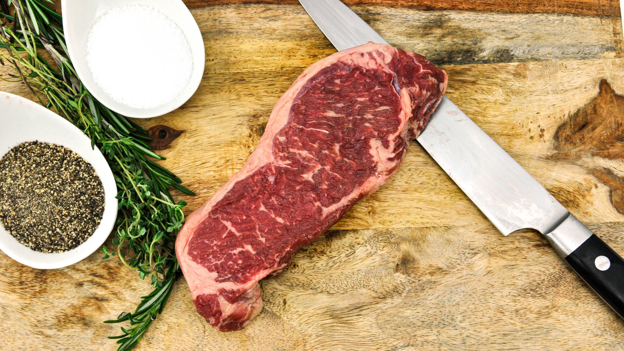 Raw Angus Beef Strip Steak