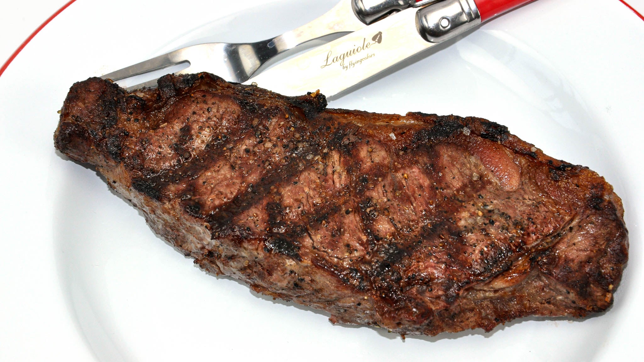 Cooked Angus Beef Strip Steak