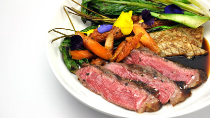 NY Strip Sliced Piedmontese Beef with Salad 