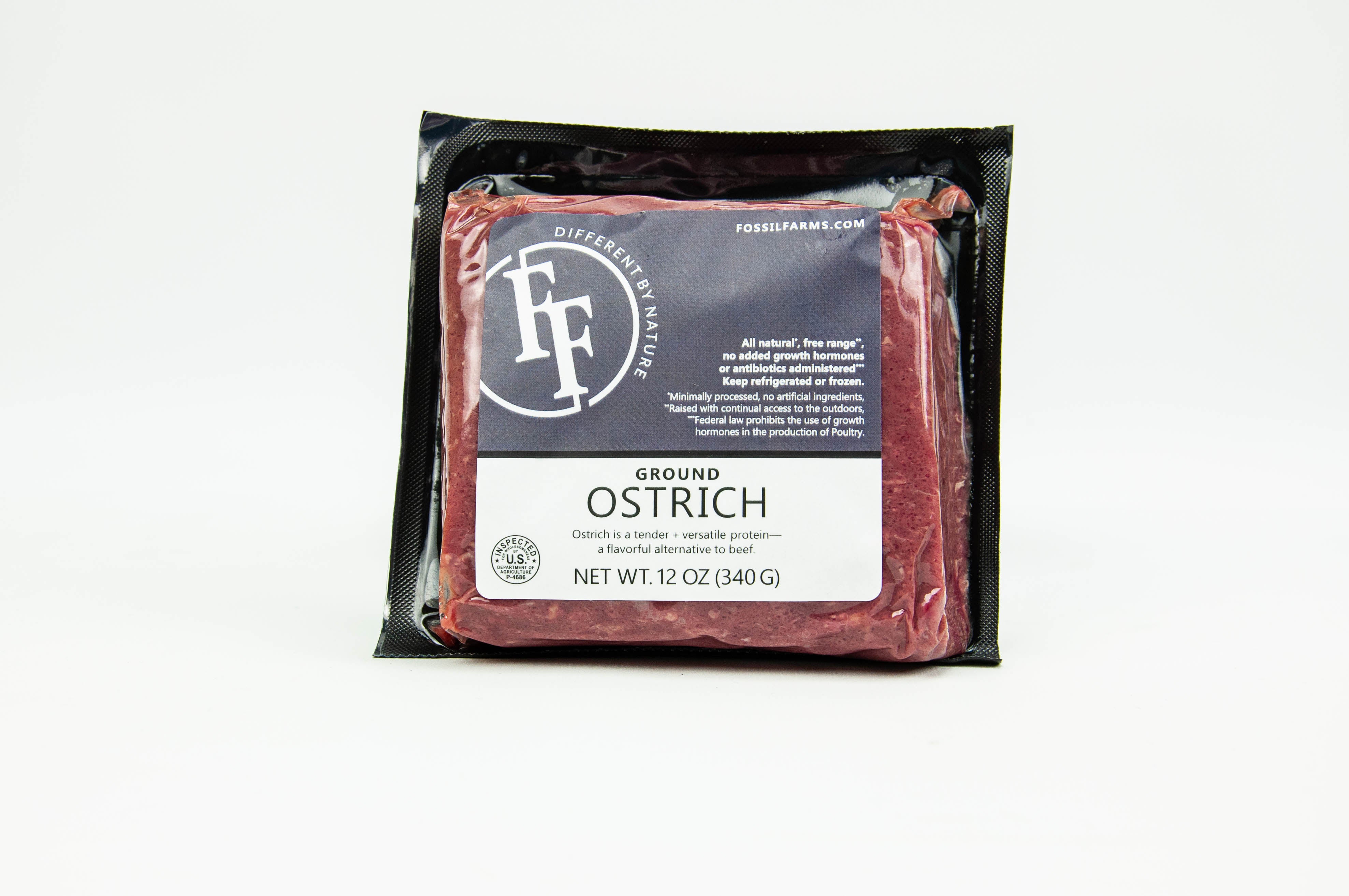 Ground Ostrich Packaged Fossil Farms